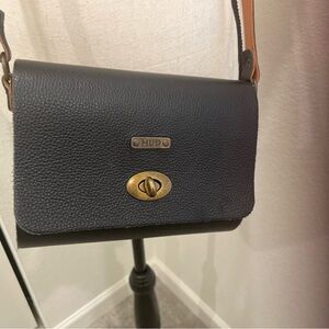 Mud leather and bamboo purse